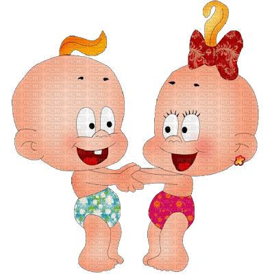 Kaz_Creations Cute Cartoon Babies Couple Friends - PNG gratuit
