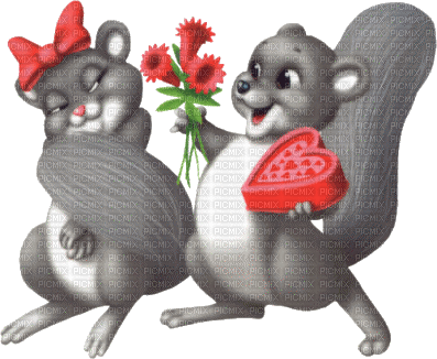 cecily-ecureuils coeurs - GIF animado grátis