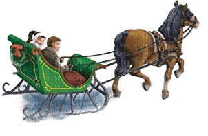 Sleigh Horse People Winter - Bogusia - png gratis