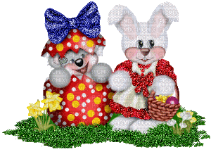 Kaz_Creations  Animated Deco Easter Creddy Teddy - GIF animado gratis