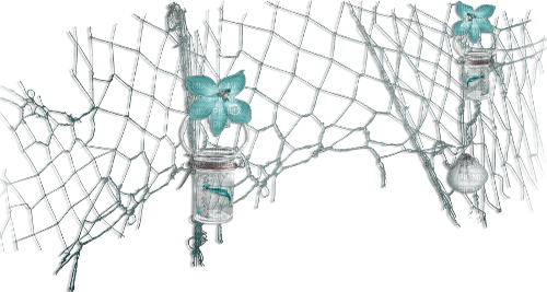 soave deco summer tropical beach web flowers  teal - Free PNG