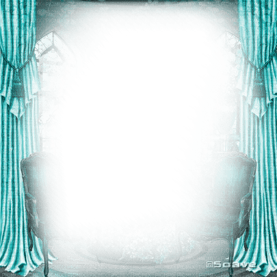 soave frame vintage curtain room teal - δωρεάν png