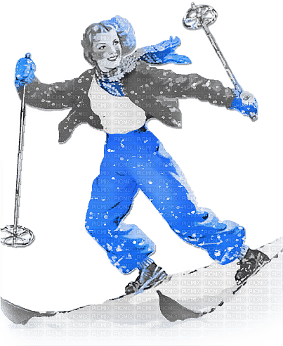 soave woman vintage winter christmas ski sport - ingyenes png