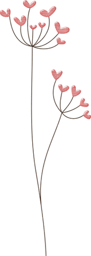 kikkapink deco scrap heart flowers branch - darmowe png