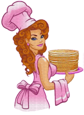 Lady with Pancakes - GIF animé gratuit