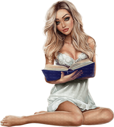 Woman, book, reading. Leila - 無料png