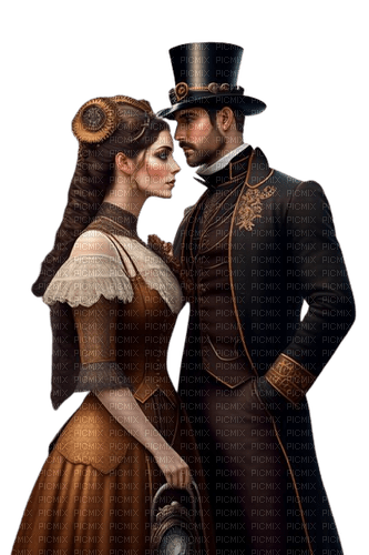 steampunk couple - kostenlos png