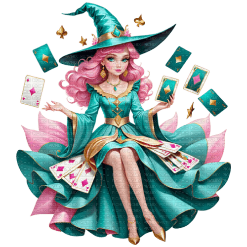 springtimes fantasy witch fortune teller - gratis png
