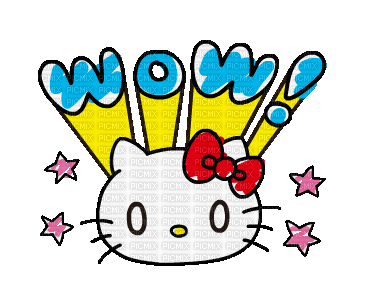 Hello kitty wow - Animovaný GIF zadarmo