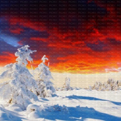loly33 winter hiver fond sunset - Free PNG