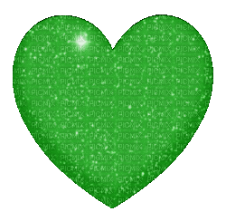 green heart glitter - GIF animé gratuit