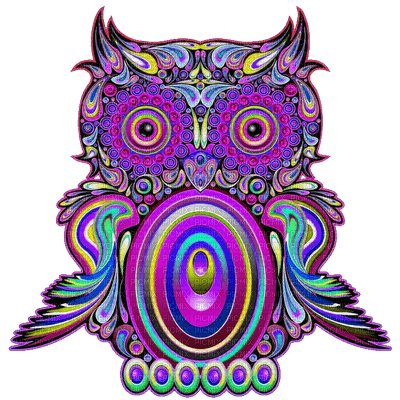 Psychedelic Owl - nemokama png