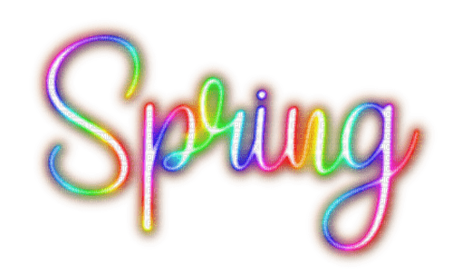 Spring.Text.Neon.Rainbow - By KittyKatLuv65 - nemokama png