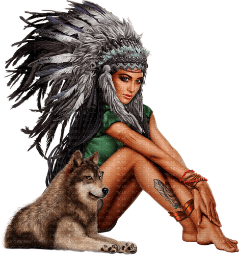 Indianer women. Native Indian women. Wolf. Leila - png ฟรี