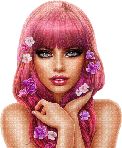 woman pink hair kikkapink - nemokama png