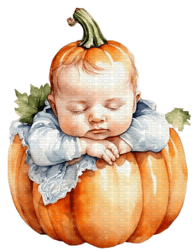 Watercolor - Autumn - Baby - kostenlos png