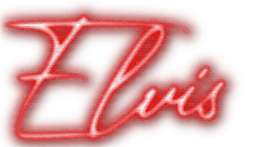Elvis.Neon.Text.Red - By KittyKatLuv65 - zadarmo png