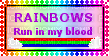 rainbows run in my blood - ücretsiz png
