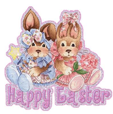 Kaz_Creations Cute  Easter Rabbit Text - Ingyenes animált GIF