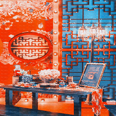 soave background animated  room blue orange - Gratis geanimeerde GIF