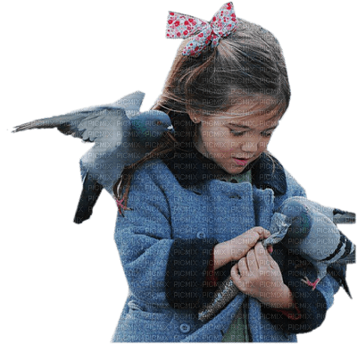 Kaz_Creations Baby Enfant Child Girl Birds Pigeons - gratis png