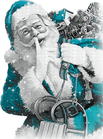soave christmas vintage santa claus black white - PNG gratuit
