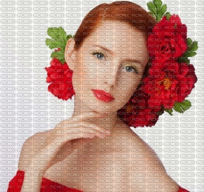 Femme aux roses rouge - darmowe png