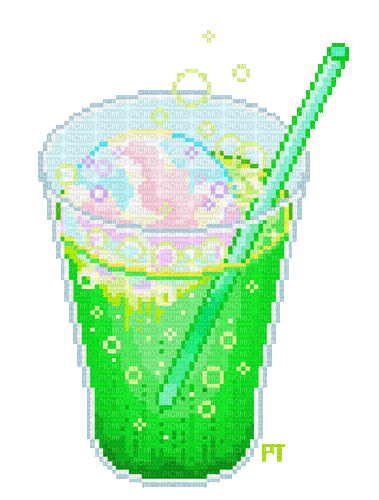 Kawaii Ice Cream float drink - Bezmaksas animēts GIF