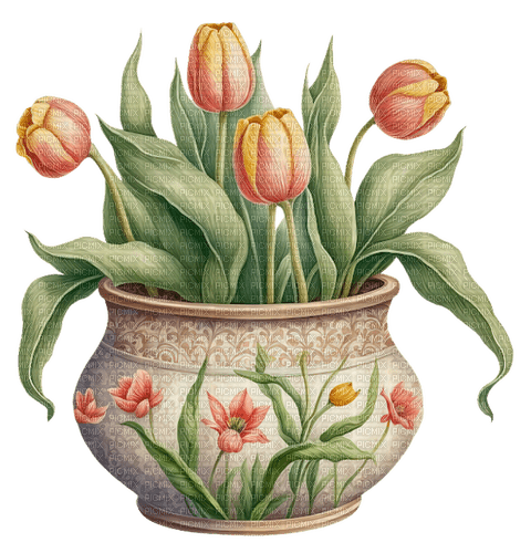 flowers, tulips, spring, tulipes, printemps - 免费PNG