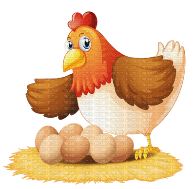 Kaz_Creations Easter Deco Hen With Eggs - Free PNG