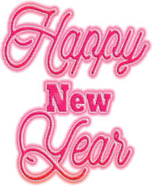 soave text new year happy pink - Free PNG