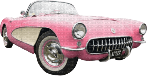 pink vintage car - zadarmo png