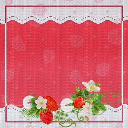 Strawberry.Cadre.Frame.Fraises.Victoriabea - Free PNG