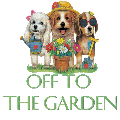 Animated Dogs Off to the Garden - GIF animé gratuit