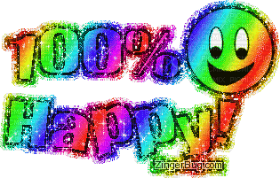 100% HAPPY!!!! smiley - GIF animado gratis