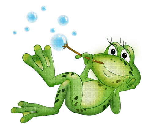 Una rana con burbujas - kostenlos png
