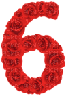 Kaz_Creations Numbers Red Roses 6 - darmowe png