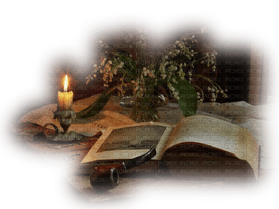 minou-deco-flower-book-candle-pipa-pipe - zdarma png