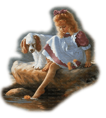 child with dog bp - kostenlos png