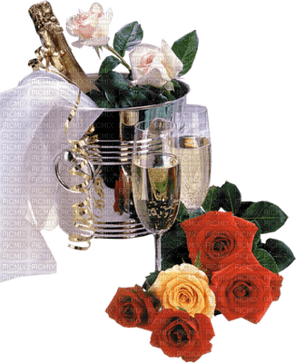 Champagne et Roses ** - 免费PNG