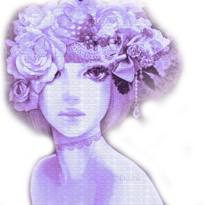 Y.A.M._Fantasy anime girl purple - png ฟรี