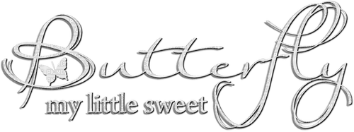 My Little Sweet Butterfly.Text.White - png gratis