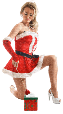 Kaz_Creations Woman Femme Red Christmas Noel - PNG gratuit