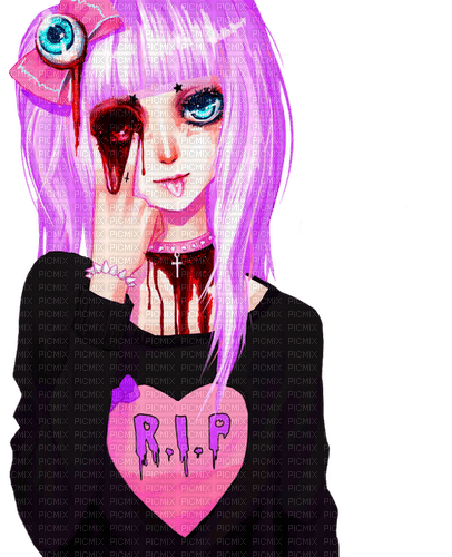 Pastel goth ❤️ elizamio, anime , girl , creepy - Free PNG - PicMix