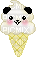 cute panda vanilla icecream white black pixel - Gratis geanimeerde GIF