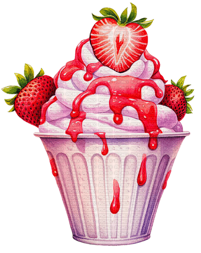 strawberry ice cream Bb2 - bezmaksas png