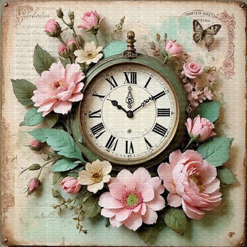 springtimes spring background clock vintage - png grátis