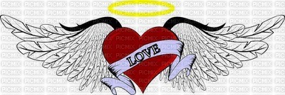 love heart angel wing - Free PNG