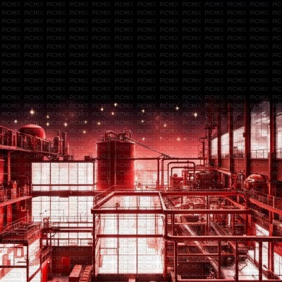 Red Industrial Factory thad Fades into Black - фрее пнг