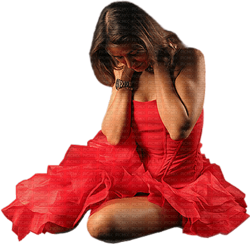 woman fashion red sad kikkapink - Free PNG